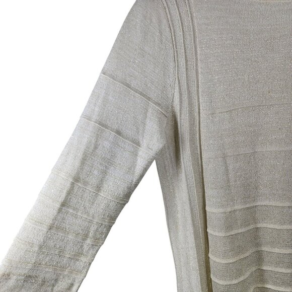 Chicos Travelers Metallic‎ Lightweight Sweater Size M Chico's Size 1 - Picture 3 of 8